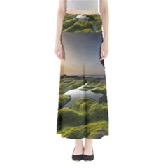Coast Algae Sea Beach Shore Full Length Maxi Skirt