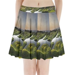 Coast Algae Sea Beach Shore Pleated Mini Skirt