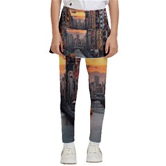 River Buildings City Urban Kids  Skirted Pants by Sarkoni