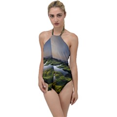 Coast Algae Sea Beach Shore Go With The Flow One Piece Swimsuit