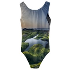 Coast Algae Sea Beach Shore Kids  Cut-Out Back One Piece Swimsuit