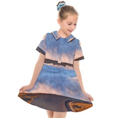 Landscape Sky Clouds Mountain Road Kids  Short Sleeve Shirt Dress