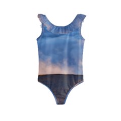 Landscape Sky Clouds Mountain Road Kids  Frill Swimsuit by Sarkoni