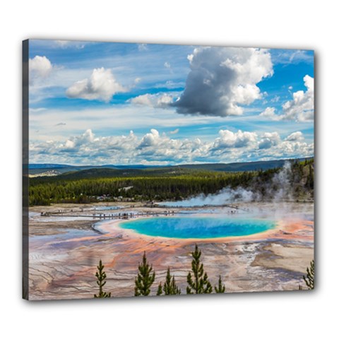 Mountains Trail Forest Yellowstone Canvas 24  X 20  (stretched)