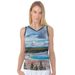 Mountains Trail Forest Yellowstone Women s Basketball Tank Top by Sarkoni