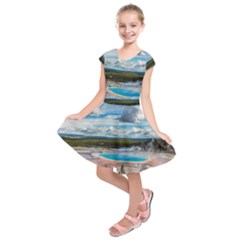 Mountains Trail Forest Yellowstone Kids  Short Sleeve Dress