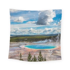 Mountains Trail Forest Yellowstone Square Tapestry (small) by Sarkoni