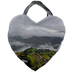 Residential Paddy Field Step Cloud Giant Heart Shaped Tote by Sarkoni