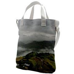 Residential Paddy Field Step Cloud Canvas Messenger Bag by Sarkoni