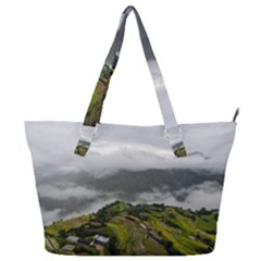 Residential Paddy Field Step Cloud Full Print Shoulder Bag