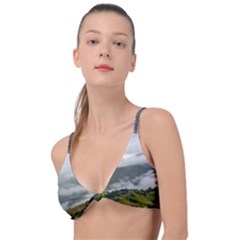 Residential Paddy Field Step Cloud Knot Up Bikini Top