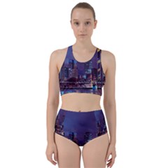 Frankfurt City Skyline Skyscraper Racer Back Bikini Set by Sarkoni