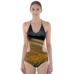 Vineyard Agriculture Farm Autumn Cut-out One Piece Swimsuit by Sarkoni