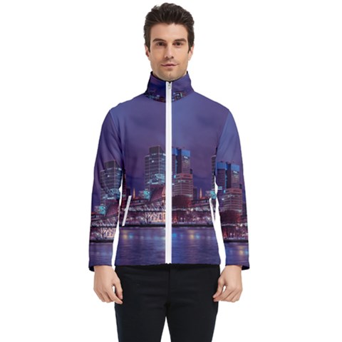 Frankfurt City Skyline Skyscraper Men s Bomber Jacket by Sarkoni