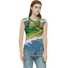 River Waterfall Women s Raglan Cap Sleeve T-shirt by Sarkoni