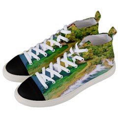 River Waterfall Men s Mid-top Canvas Sneakers by Sarkoni