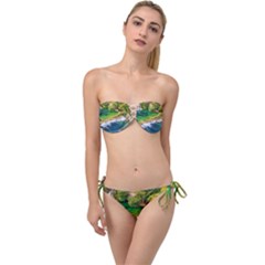 River Waterfall Twist Bandeau Bikini Set