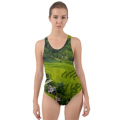 Apartment Curve Path Step Cut-out Back One Piece Swimsuit by Sarkoni