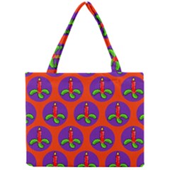 Christmas Candles Seamless Pattern Mini Tote Bag by Amaryn4rt