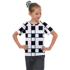 Black And White Pattern Kids  Mesh Piece T-shirt