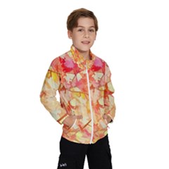 Monotype Art Pattern Leaves Colored Autumn Kids  Windbreaker by Amaryn4rt