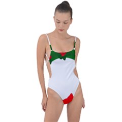 Holiday Wreath Tie Strap One Piece Swimsuit by Amaryn4rt