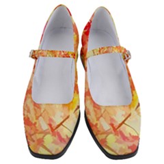 Monotype Art Pattern Leaves Colored Autumn Women s Mary Jane Shoes by Amaryn4rt