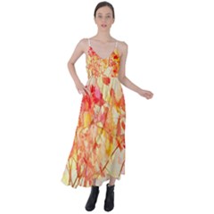 Monotype Art Pattern Leaves Colored Autumn Tie Back Maxi Dress by Amaryn4rt