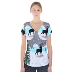 Rocky Mountain High Colorado Short Sleeve Front Detail Top by Amaryn4rt