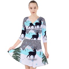 Rocky Mountain High Colorado Quarter Sleeve Front Wrap Dress