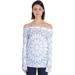 Roses Stained Glass Off Shoulder Long Sleeve Top by Amaryn4rt