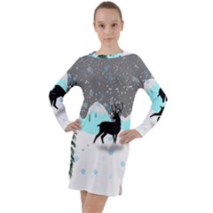 Rocky Mountain High Colorado Long Sleeve Hoodie Dress by Amaryn4rt