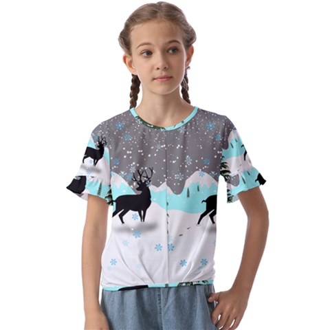 Rocky Mountain High Colorado Kids  Cuff Sleeve Scrunch Bottom T-shirt by Amaryn4rt