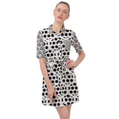 Seamless Honeycomb Pattern Belted Shirt Dress by Amaryn4rt