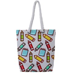Seamless Pixel Art Pattern Full Print Rope Handle Tote (small) by Amaryn4rt