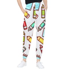 Seamless Pixel Art Pattern Women s Tapered Pants