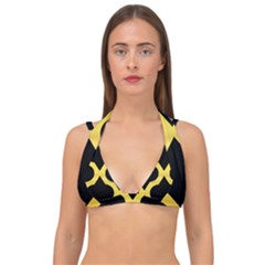 Seamless Gold Pattern Double Strap Halter Bikini Top by Amaryn4rt