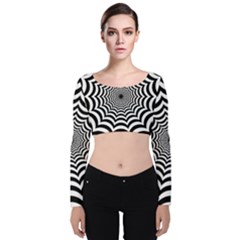 Spider Web Hypnotic Velvet Long Sleeve Crop Top by Amaryn4rt