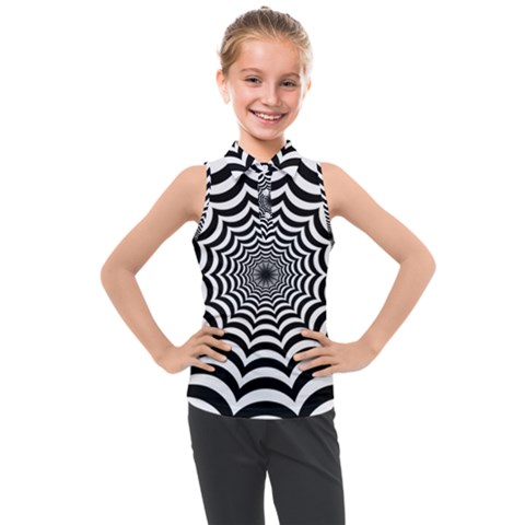 Spider Web Hypnotic Kids  Sleeveless Polo T-shirt by Amaryn4rt