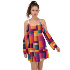 Abstract Background Geometry Blocks Boho Dress