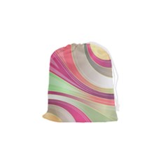 Abstract Colorful Background Wavy Drawstring Pouch (small) by Amaryn4rt