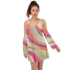 Abstract Colorful Background Wavy Boho Dress