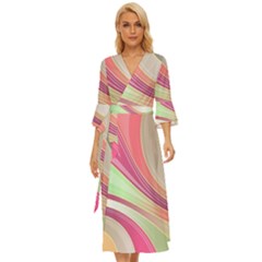 Abstract Colorful Background Wavy Midsummer Wrap Dress