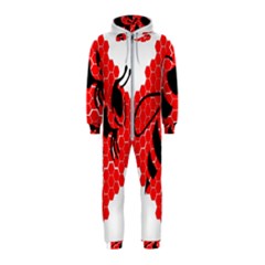 Bee Logo Honeycomb Red Wasp Honey Hooded Jumpsuit (kids)