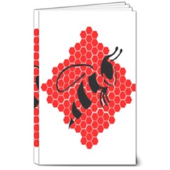 Bee Logo Honeycomb Red Wasp Honey 8  X 10  Softcover Notebook