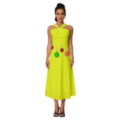 Christmas,bowls,garland,decoration Sleeveless Cross Front Cocktail Midi Chiffon Dress by Amaryn4rt