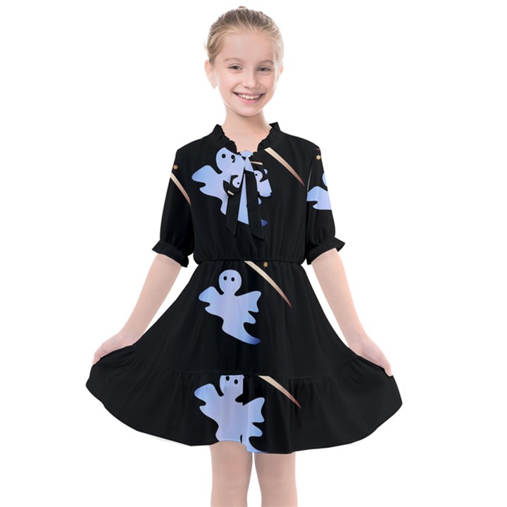 Ghost Night Night Sky Small Sweet Kids  All Frills Chiffon Dress