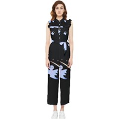 Ghost Night Night Sky Small Sweet Women s Frill Top Chiffon Jumpsuit by Amaryn4rt