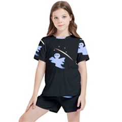 Ghost Night Night Sky Small Sweet Kids  T-shirt And Sports Shorts Set by Amaryn4rt