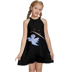 Ghost Night Night Sky Small Sweet Kids  Halter Collar Waist Tie Chiffon Dress by Amaryn4rt